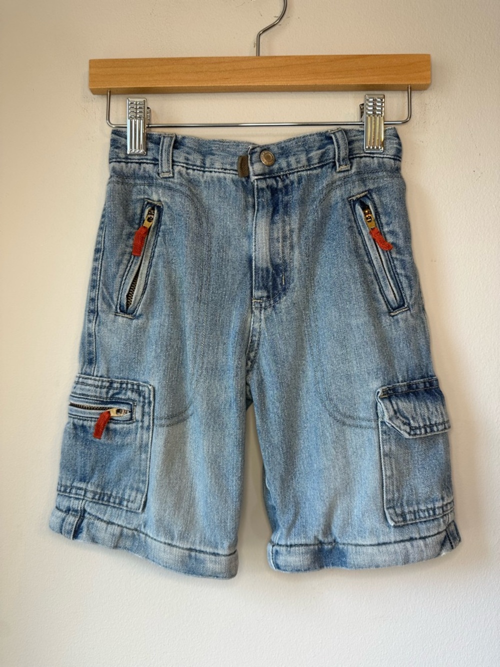 Y2K Kids Faded Glory Denim Cargo 2-in-1 Shorts + Pants Size 3T